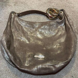 Jimmy Choo gold hobo bag with gold hardware